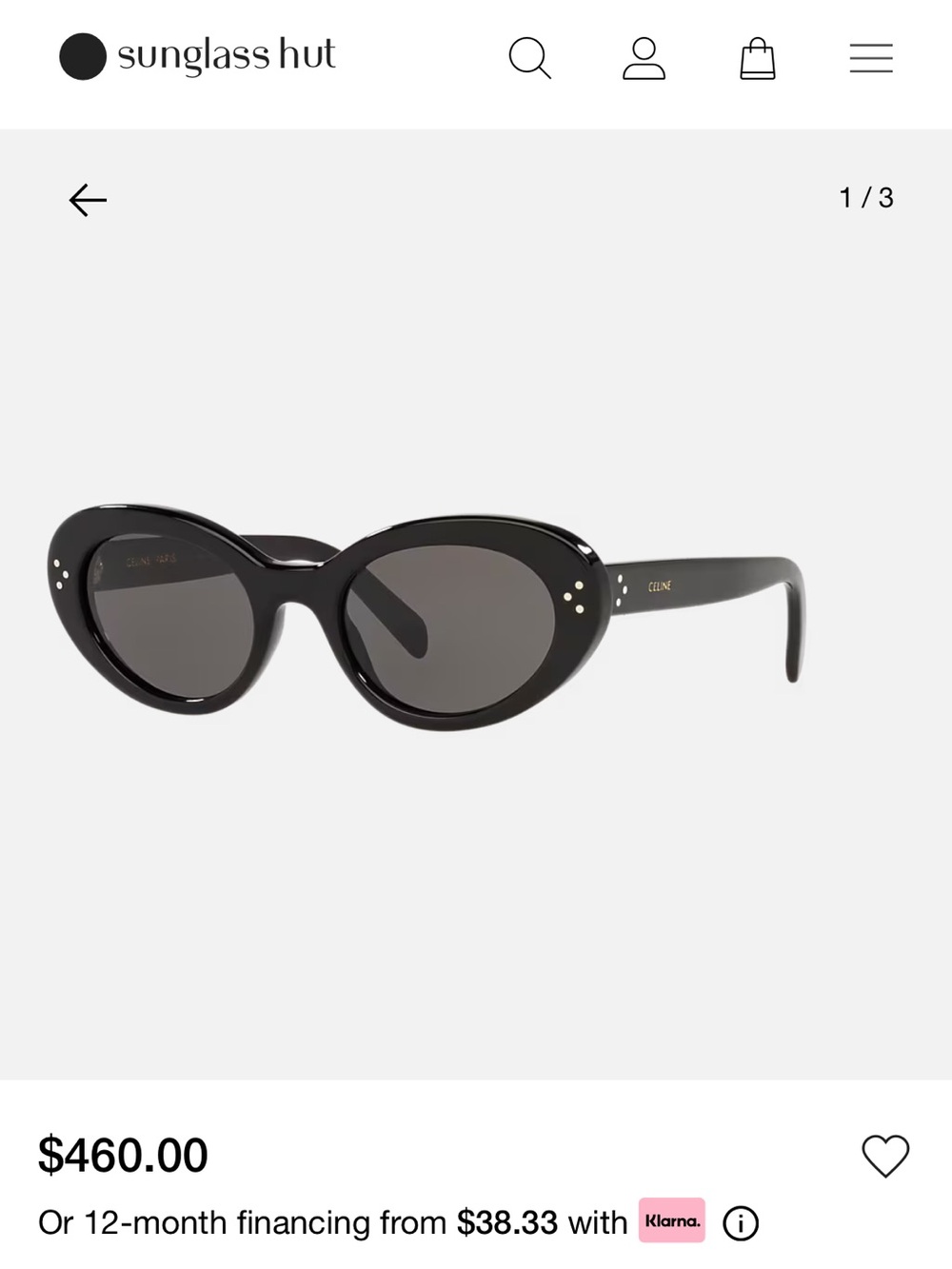 Celine 3 dots Cat Eye Oval Sunglasses